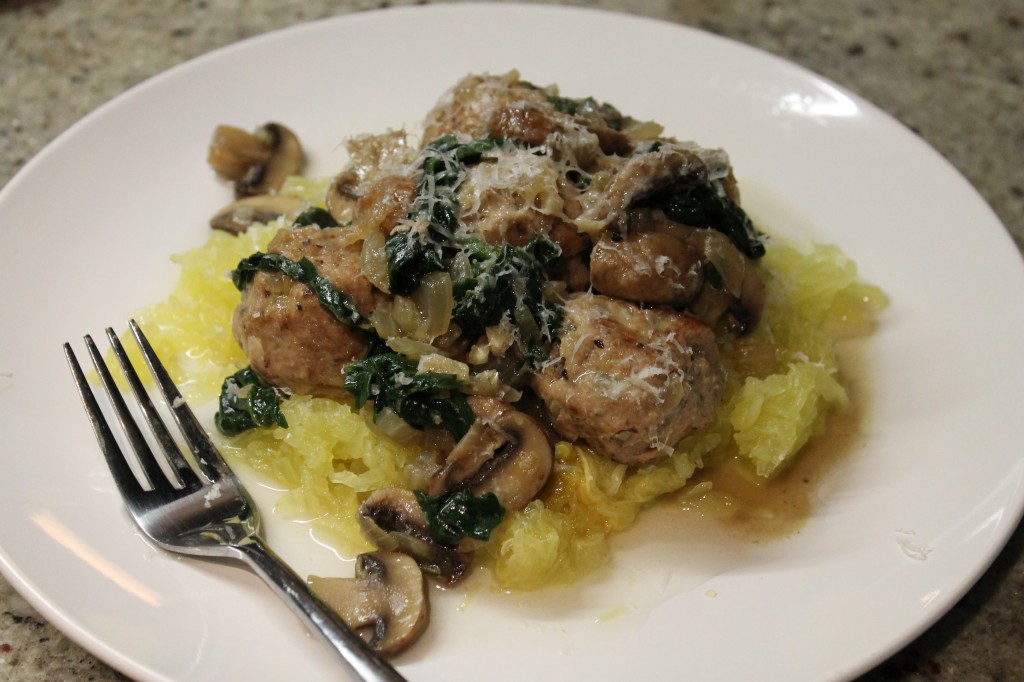 Spaghetti Squash & Turkey Meatballs