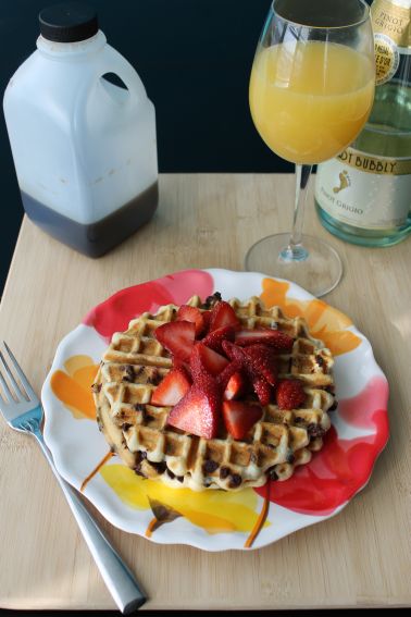 Brown Butter Chocolate Chip Champagne Waffles