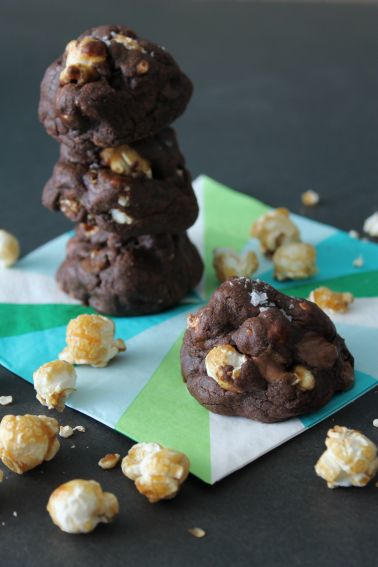 Chocolate Caramel Corn Cookies