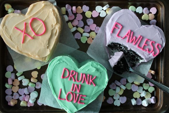 Conversation Heart Cakes