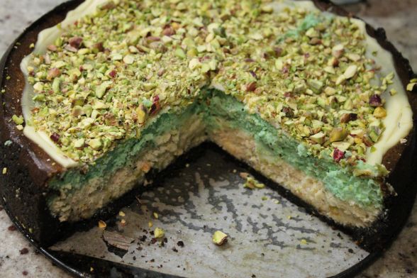 White Chocolate Pistachio Cheesecake