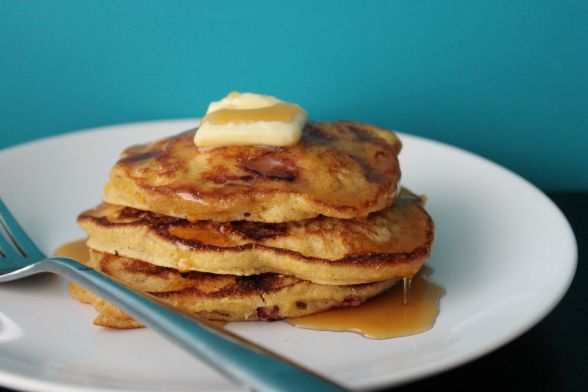 Strawberry Cornmeal Griddle Cakes