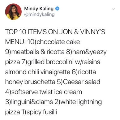 Mindy's Tweet