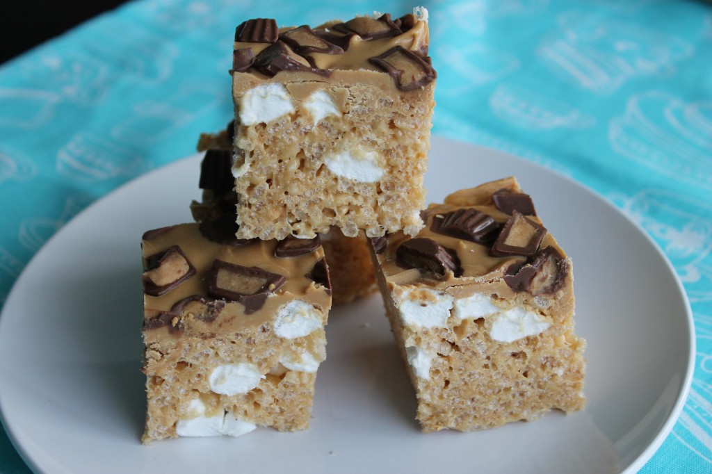 Fluffernutter Rice Krispie Squares