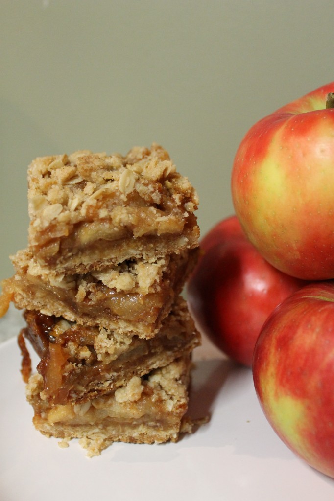 Salted Caramel Apple Crumble Bars