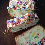 Sprinkle Loaf with Birthday Cake Crumb Topping